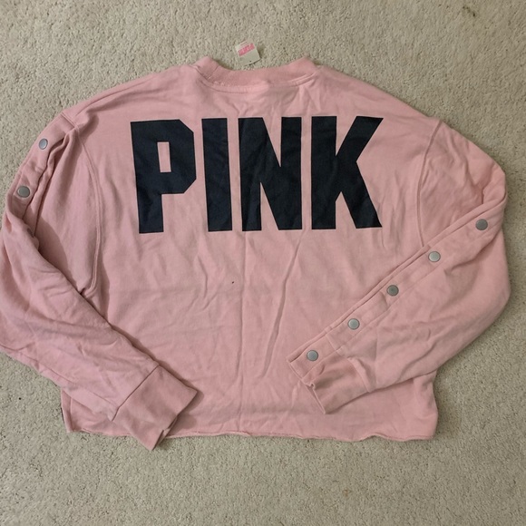 PINK Cropped Crew - Picture 1 of 2